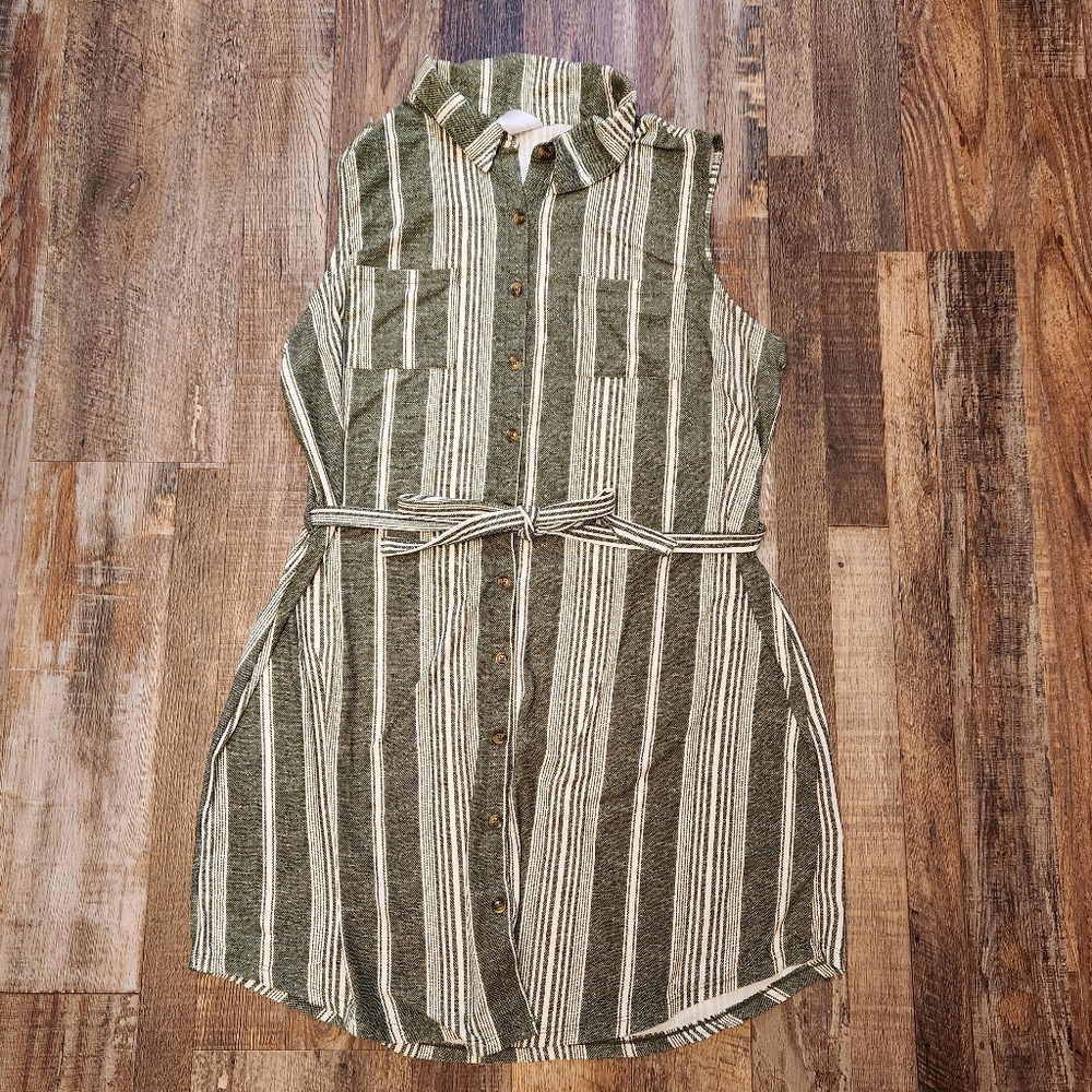 No Boundaries Button Down Tank Dress